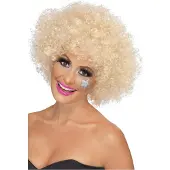 Smiffys Mooie blonde pruik 70s Funky Afro Pien