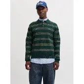 Jack & Jones Trui 'JORATOCHA' donkerblauw / lichtgeel / donkergroen