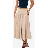Busem Hoge Taille A-Lijn Midi Rok