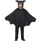 Smiffys Zwarte vleermuis poncho voor kinderen