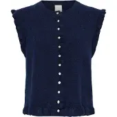 Ichi Gebreide bodywarmer 'IHPOVOKE' donkerblauw