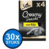 Sheba 30x - Creamy Snacks Kip - Kattensnacks - 4 stuks