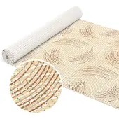 ANRO Badmat Cirkels Beige 65x400cm Antislip Douchemat Afwasbaar Sneldrogend