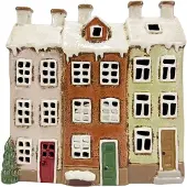 Clayre & Eef Waxinelichthouder Huis Bruin Keramiek