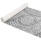 ANRO Badmat Mozaïek Grijs 65x400cm Antislip Douchemat Afwasbaar Sneldrogend