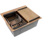 REA Stalen Spoelbak Met Accessoireset 3-delig Leo 50 Brush Copper Beige accessoires