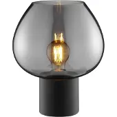 Brilliant Tafellamp Ligari - Zwart - Rookglas - D23cm - E27