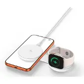 TechProtection Nexora 2 In 1 MagSafe Draadloze Oplader Wit