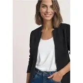 Street One Dames Blazer met reverskraag en structuur - Zwart - 34