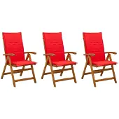 vidaXL Ligstoelen voor Tuin 3 st Naturel Massief Acacia Hout
