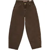Vingino Camilla barrel jeans met studs - donkerbruin Meisjes Denim Effen - maat 140