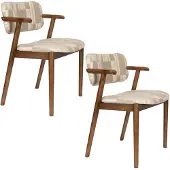 Dutchbone Sara Eetkamerstoelen Beige - Set van 2