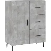 vidaXL Hoge kast 69,5x34x180 cm bewerkt hout betongrijs