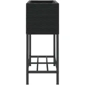 vidaXL Plantenbakken met schap 2 st 70x28x70 poly rattan zwart