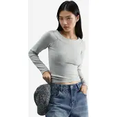 Busem Slim Fit Geribbelde Bootneck Blouse