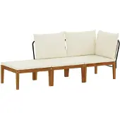 vidaXL 3 st Massief acaciahout & touw Naturel