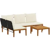 vidaXL 5 st Massief acaciahout & touw Naturel