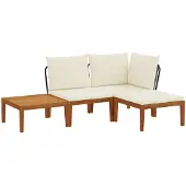vidaXL 4 st Massief acaciahout & touw Naturel