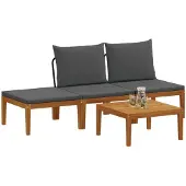 vidaXL 4 st Massief acaciahout & touw Naturel