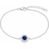 LGT JWLS Zilverkleurige Dames Armband met Blauwe Zirkonia