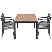 Garden Impressions Cosmo/Felini tuinset 6 personen teaklook tafel 220 cm