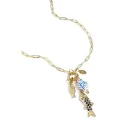 Yehwang Ketting Met Frontsluiting En Vis-Charms - Cadeau - Goudlief.nl