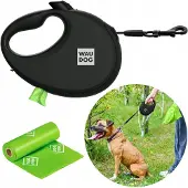 Waudog R-leash: Automatische Hondenriem met Poepzakhouder & Reflectie (S, <12kg)
