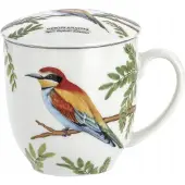 Marco polo Porseleinen Theemok met Zeef - 380ml - Vogelmotief