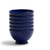 Royal Boch Boerenblauw Kom 13cm donkerblauw op voet set van 6