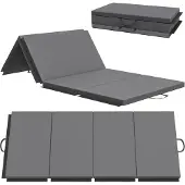 HOMCOM -Gymnastiekmat-180x80x5cm-Synthetische coating-Grijs