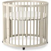 Deryan Willow Box - Ronde Houten Babybox inclusief Matras - Sand
