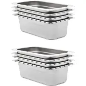 vidaXL Gastronormbakken 8 st GN 1/3 100 mm roestvrij staal