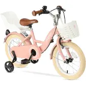 Deryan Zoey Kinderfiets 14 Inch - Verstelbare Fiets met Mandje - Roze