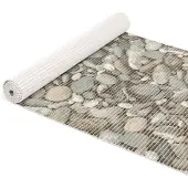 ANRO Badmat Stenen Wit 65x220cm Antislip Douchemat Afwasbaar Sneldrogend