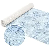 ANRO Badmat Cirkels Blauw 65x1500cm Antislip Douchemat Afwasbaar Sneldrogend