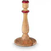 Pip studio Kaarshouder Home Candle Holder Wood Natural-Red 13x25cm
