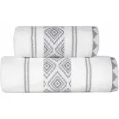 Greno Azteka Handdoek 50x90 Wit - Zacht 100% Katoen