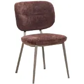 Livin24 Eetkamerstoel Rosa velvet bruin