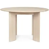 Ferm Living Bevel eettafel Ø117 cm Witgeoliede beuk