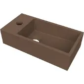 Arcqua Flair Fontein 36x18 cm Links Met Kraangat Mat Chocola