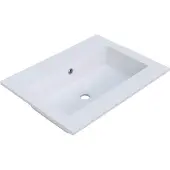 Arcqua Mira Wastafel Enkel Zonder Kraangat 61x46x16 cm Mat Wit