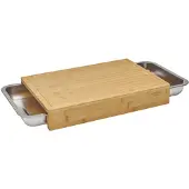 Nogent Snijplank bamboe met 2 inox lades - 41x28,5x6,5cm