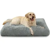 Sonstiges Hondenbed, wasbaar, pluche, grijs, 105x70 cm, antislip onderkant