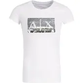 Armani Exchange Shirt zilver / wit