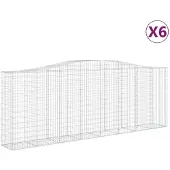 vidaXL Schanskorven 6 st gewelfd 400x50x140/160 cm ijzer