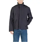 Armani Exchange Heren Lange jas met hoge kraag en verborgen sluiting Essential marineblauw (L), Casual, Polye XM001579AF16926UB101