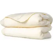ANRO Plaid Betty Crème 130x160cm – Woondeken Bankdeken Katoenmix Sprei Woonkamer Tweezijdig