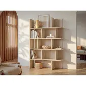 Vente-unique Wandplank met 4 planken - Natuurlijk licht en Beige MINALVA