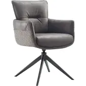Pronto Wonen Eetkamerstoel Mirandola - Grijs - Microleder - Spinpoot -