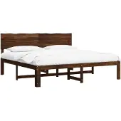 vidaXL Tweepersoonsbed met hoofdbord ROSTOCK Donkerbruin 180 x 200 cm
